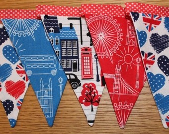 British theme bunting, london theme bunting, British banner, london theme banner