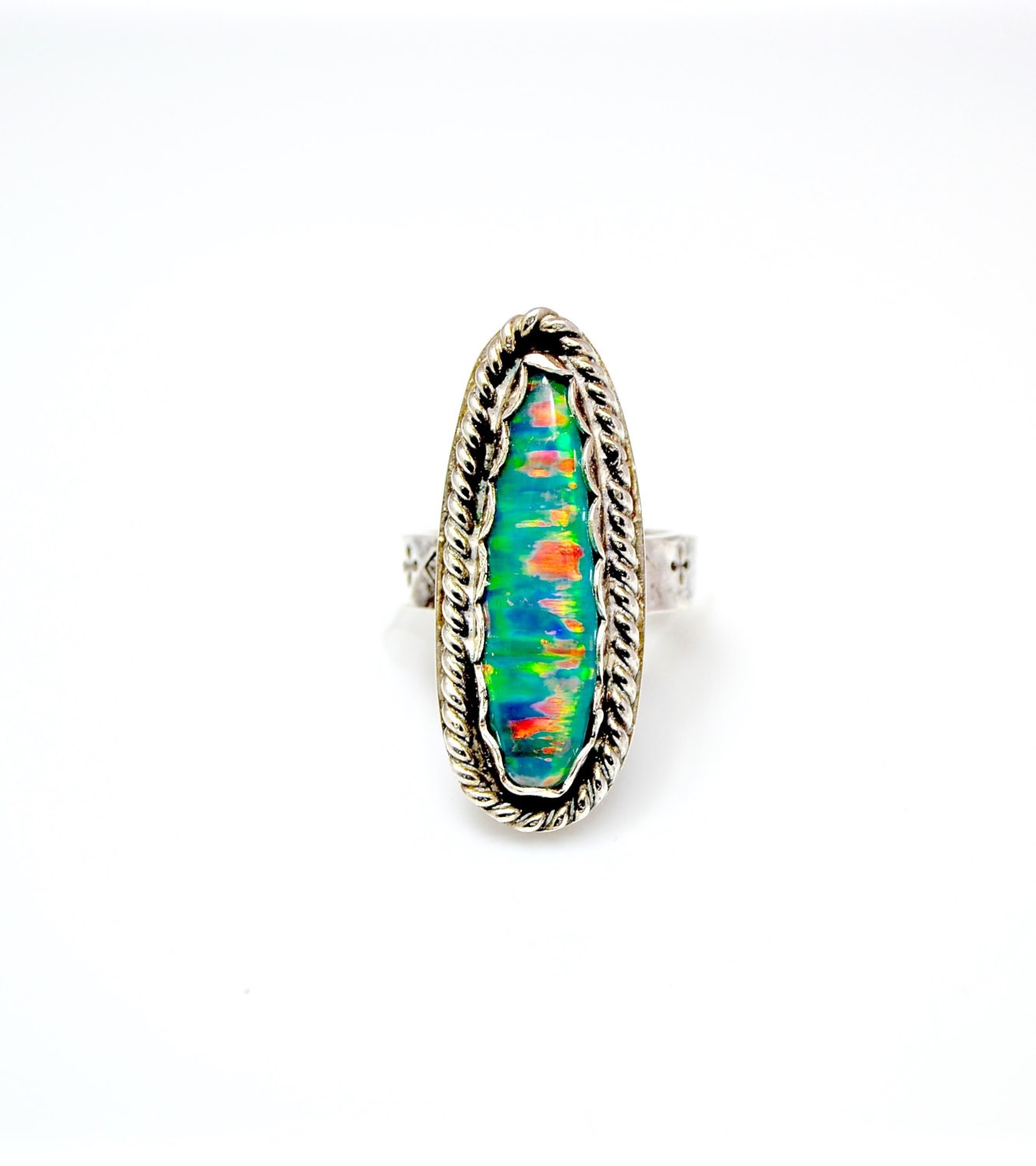 Aura Opal Sterling Silver Statement Ring
