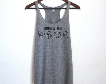 Friends Not Food - Vegan/ Vegetarian Tank Top - Animals