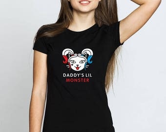 Daddy's lil monster, Harley Quinn Shirt, DC Comics, Cat Shirt, Cat Print, Harley Quinn Costume, Suicide Squad, Harley Quinn, Cat Shirt, Swag