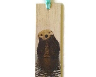 Wooden bookmark - Wood bookmark - Otter bookmark - Animal bookmark - Otter - Cute bookmark - Handmade bookmark - Unique bookmark