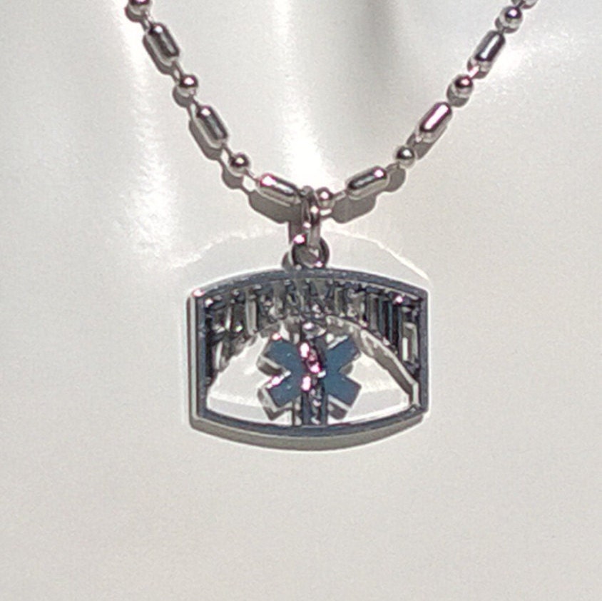 PARAMEDIC Charm Necklace EMT Pendant by CraftedwithloveGifts