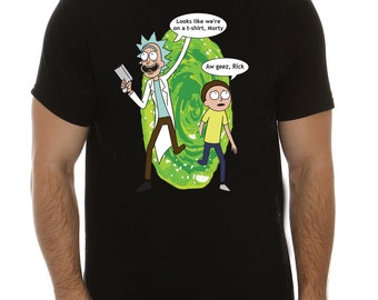 Rick and Morty T-Shirt, We're on a T-Shirt, Inspired Design Top (RMWOT) Men's Comedy Tee