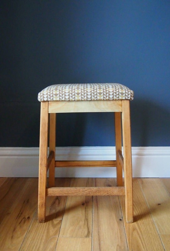 Small Vintage Wooden Stool Kitchen Stool Wood Stool Vintage