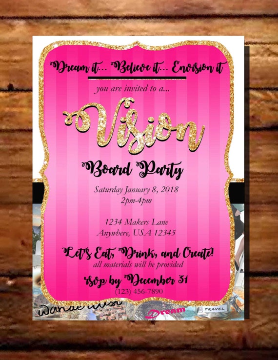 Vision Board Party Invitation