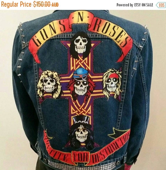 ON SALE Guns N Roses Denim Jacket Aus size 12