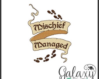 Harry Potter Embroidery design geek embroidery Marauder's Map mischief managed scroll machine embroidery design harry potter quilting block