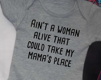 aint a woman alive that could take my mamas place, toddler clothes, tupac, hip hop clothing, baby bodysuit, dear mama shirt