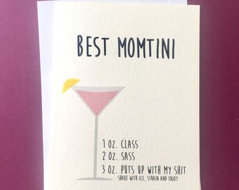 Mothers Day Card Funny, Birthday Card for Mom, Mom Birthday Card, Funny Mothers Day Card, Mom Card, Birthday Card Mom, Martini