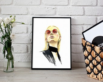 fashion print, Elie Saab art, fashion portrait - 3 sizes available giclee print