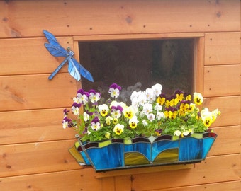 Stained Glass Flower Window Box