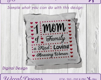 Mom pillow svg, svg cutting design, word frame svg, digital cut file, Iron on Dxf, svg sayings, scanncut, mom svg, htv pattern, fcm file