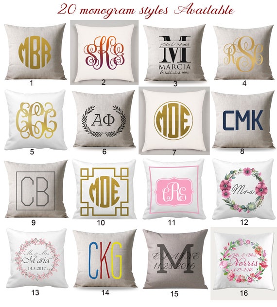 Monogram pillow cover Custom Monogrammed Pillow Case