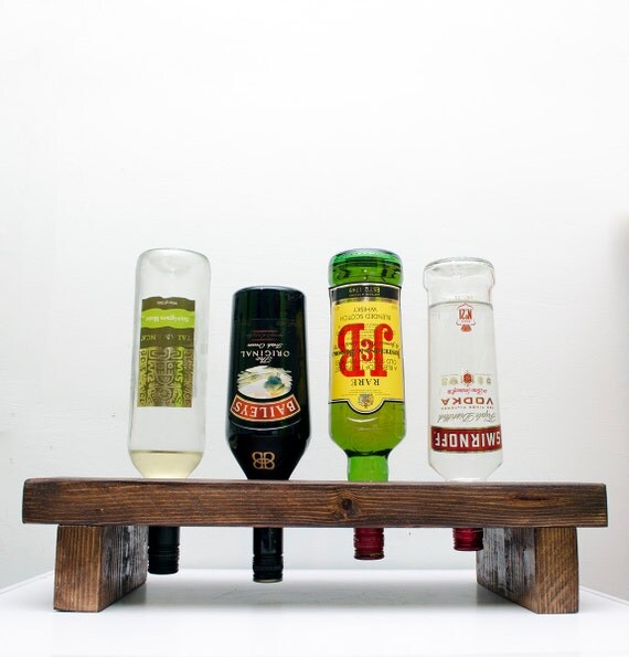 Handmade Wooden Alcohol Bottle Holder / Bottle Rack / Alcohol