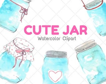 Mason Jar clipart - Jar clipart - Supplies Clipart - Glass jar clipart - vintage clipart - vintage jar clipart - Watercolor clipart