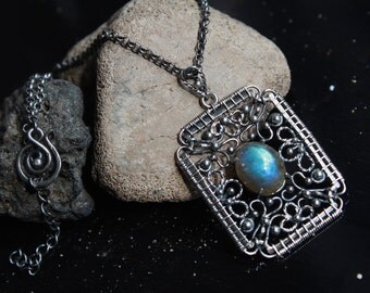 Labradorite and Silver Necklace