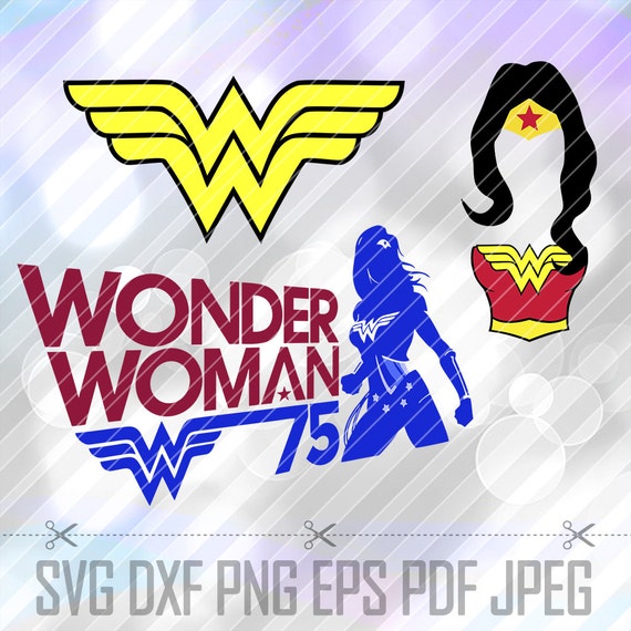 Wonder Woman set Logo SVG DXF Layered Vector Cut Files Cricut