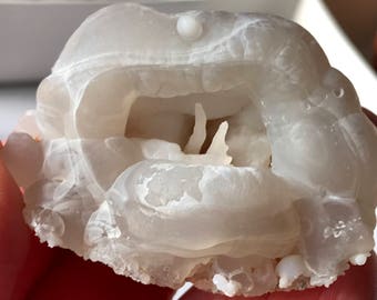 Stalagmites ~ Chalcedony BIRDS NEST, Quartz Cup Geode, Fluorescent Minerals, Rocks and Crystals, 57g