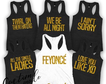 Bridal party shirts, Bridesmaid gift, bridesmaid shirt, Bachelorette party shirts, feyonce tank, Bridesmaid Set of 2,3,4,5,6,7,8,9,10,11,12