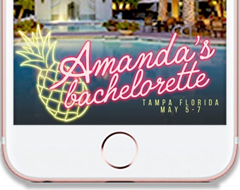 NEON BEACH BACHELORETTE Party Snapchat Geofilter Wedding Filter - Customizable