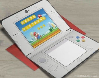 Super Mario Bros Happy Birthday Nintendo 3DS Gamer Nerdy Anime Video Game Greeting Card