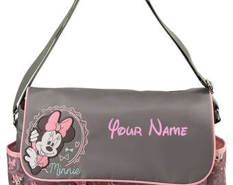 Personalized Disney Minnie Mouse Baby Duffel Diaper Bag with Flap- 17 Inches