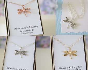 Dragonfly Necklace, Dragonfly Sterling Silver, Gold Dragonfly, Two Best Friends, BFF, Dragonfly, Silver Dragonfly, Rose Gold Dragonfly