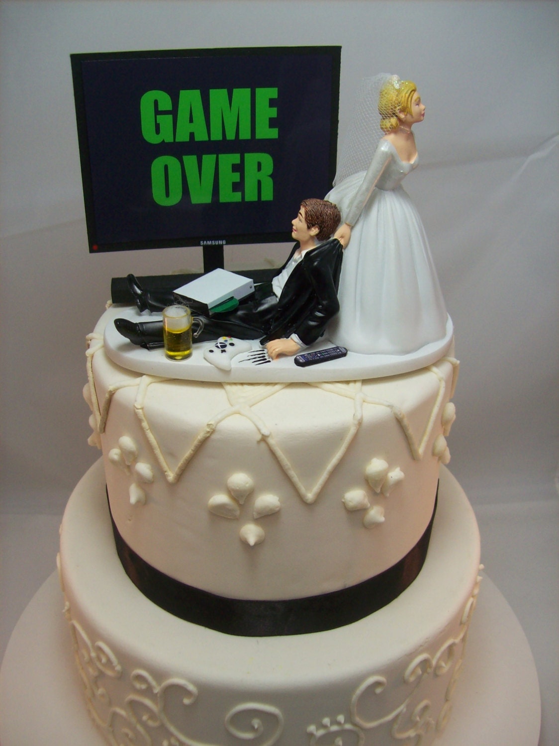 GAME OVER or any game/image Funny Wedding Cake Topper Custom GAME OVER or any game/image Funny Wedding Cake Topper Custom