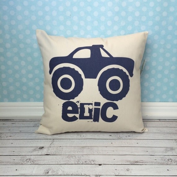 Monster truck kissen monster truck bettwäsche von itsybitsywear