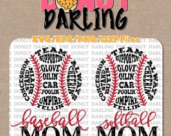 Instant Download: Baseball Mom Softball Mom svg / dxf / eps / png - Cutting File, Vinyl Cutting - Softball Mom SVG Baseball Mom SVG