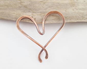 Hand Forged Copper Heart Pendant | Necklace Focal | Jewelry Component | Hammered Copper Jewelry Findings | The Blue Hutch