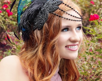 Party at Gatsby's Jet Black Fascinator