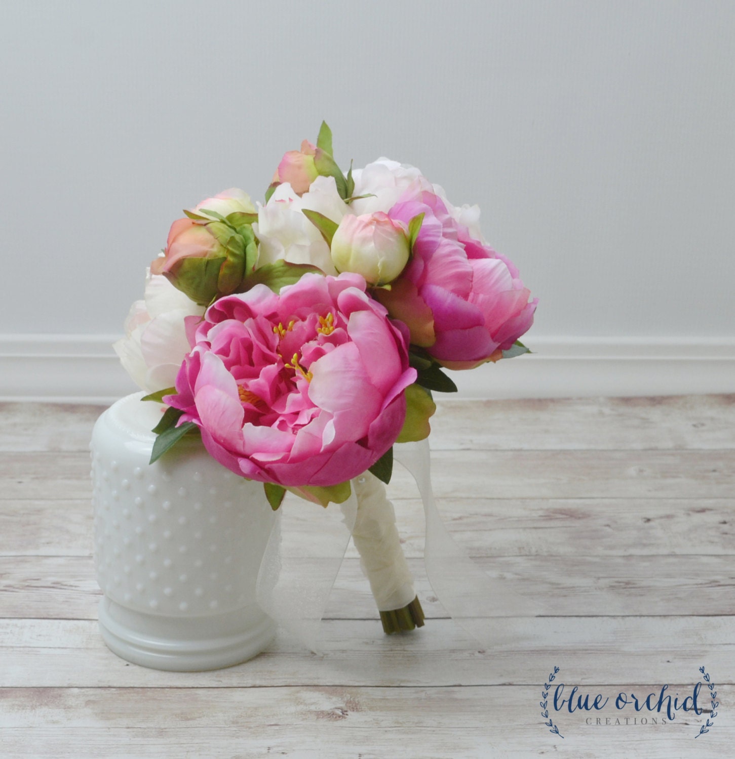 silk peony bouquet mixed color bouquet mixed peony bouquet