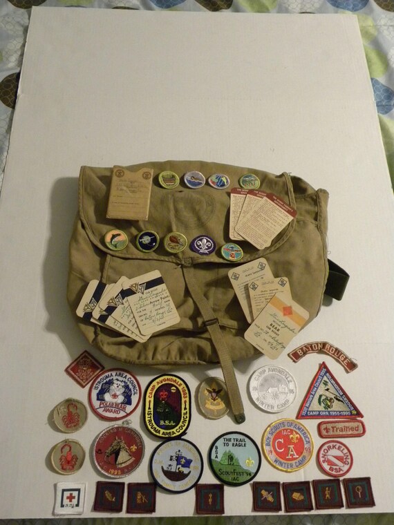 vintage boy scout canvas backpack