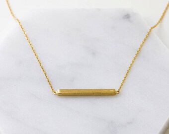 Bar Necklace, Statement Necklace, Dainty 14K Gold Necklace, Gift For Her, Layering Necklace, Gold Necklace, Delicate Gold Necklace N384-G