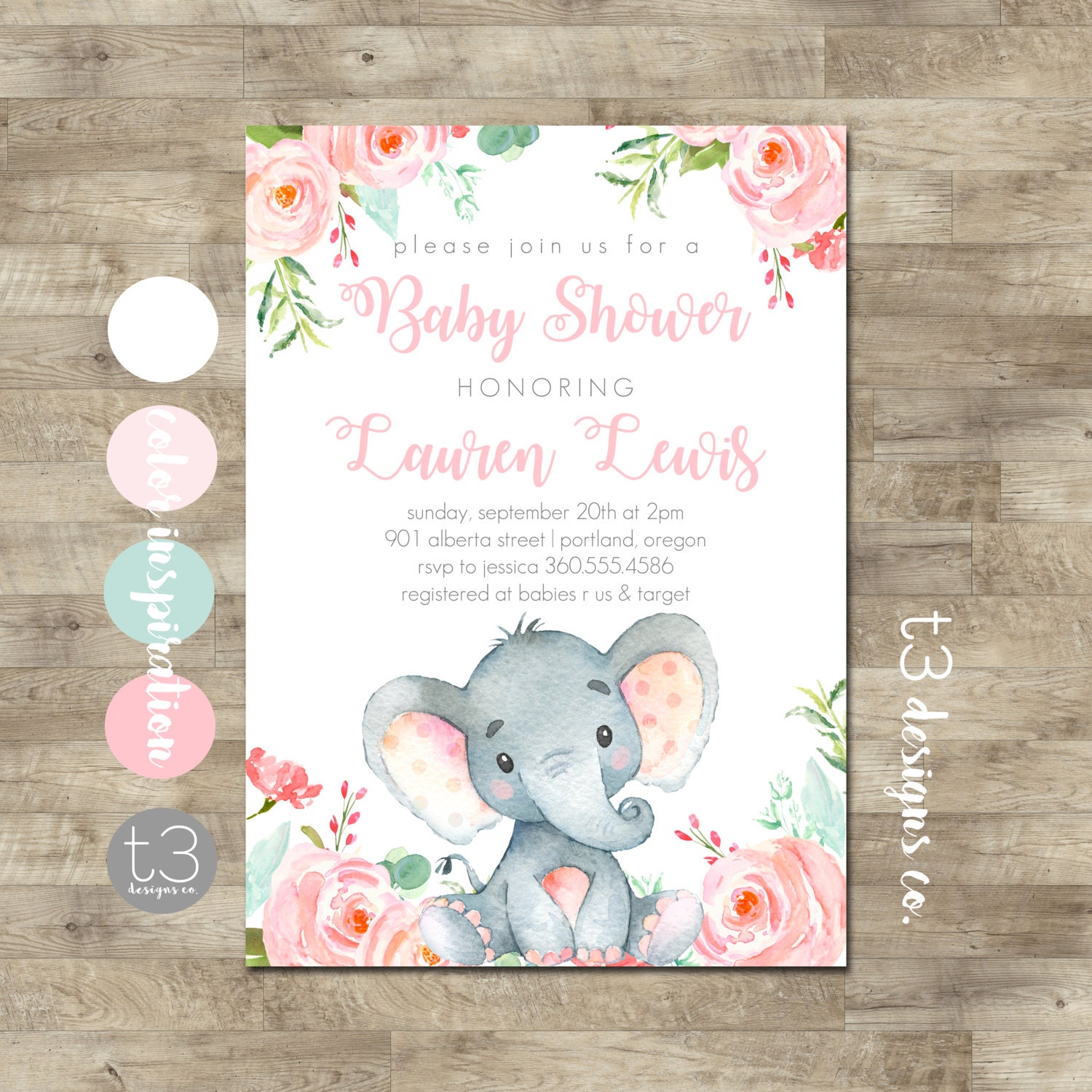 Free Elephant Baby Shower Invitations 7