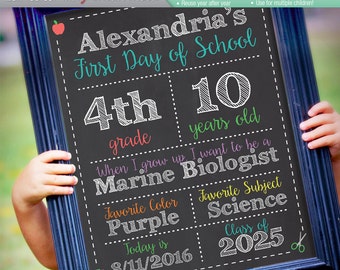 ORIGINAL Editable First Day of School Chalkboard Sign || Instant Download Digital File || Kindergarten, Preschool || Reusable! 8x10 or 16x20