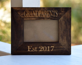 Grandparents Established Frame, Ultrasound Frame, Pregnancy Announcement, Custom Engraved Picture Frame, Personalized Gift, Wood Frame