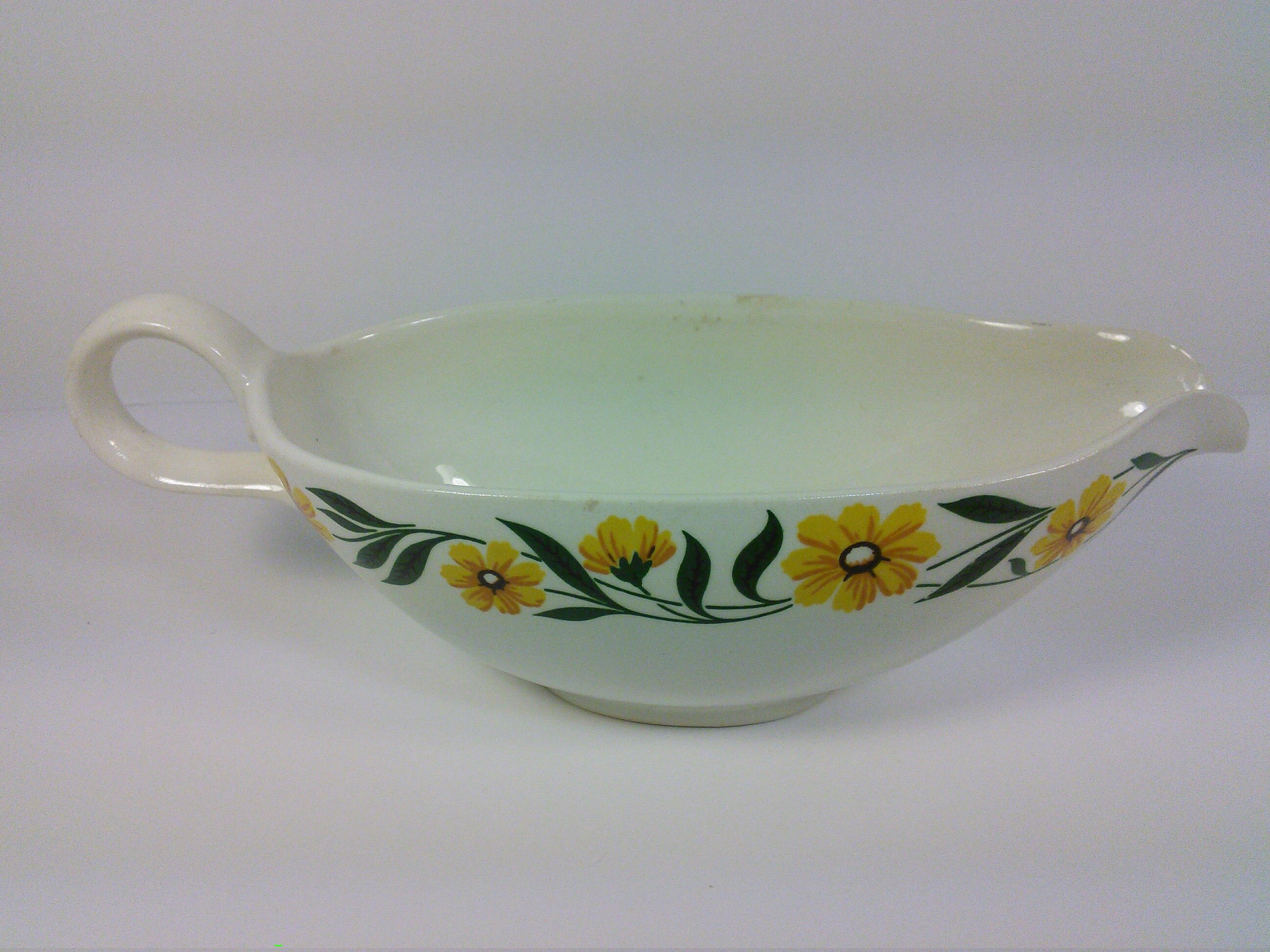 Vintage Homer Laughlin China Yellow Daisy Pattern Gravy Boat