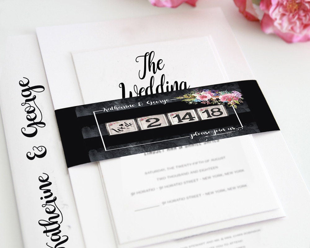 wedding invitation rustic belly bands wedding invitation