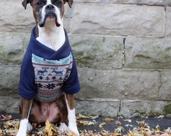 Moose Dog Sweater, Warm Fleece Red Coat for Large Girl/Boy Dog - Please READ Item Details before Ordering