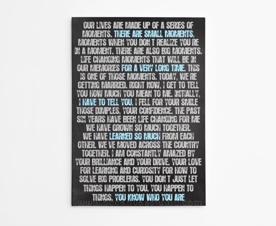 Custom text on canvas Custom canvas print custom typography