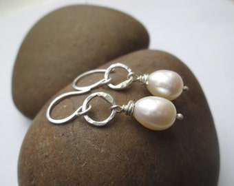 Pearl Drop Earrings - Pearl Earrings, Dangle Earrings, Handmade, Pearl Jewelry, Gift Jewellery, Wedding Earrings, Bridal Jewellery
