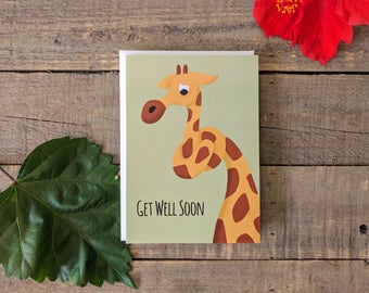 Get Well Soon Card / Giraffe Card / Sympathy Card