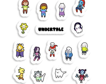 Chibi Undertale ~ Toby Fox ~ Sticker Sheet 70mm x 100mm