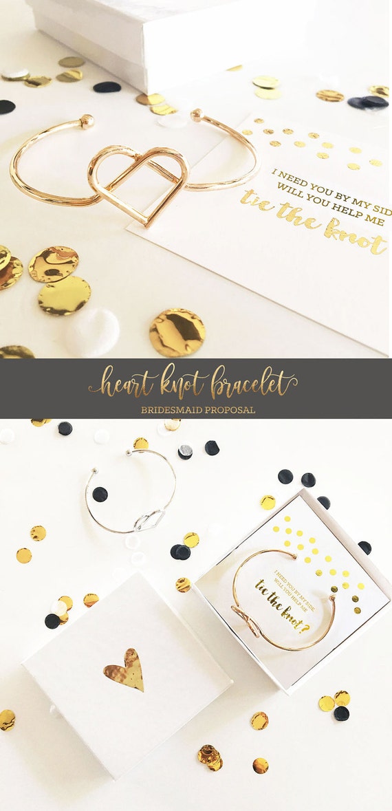 Will You Help Me Tie the Knot Bridesmaid Proposal Bracelet Be