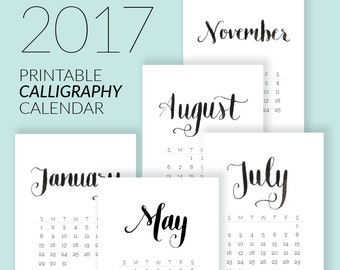 Calligraphy calendar | Etsy