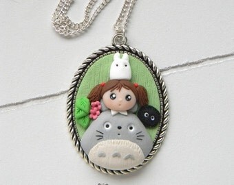 Totoro, Mei and Nadeau of the dark, Cameo Necklace, Necklace