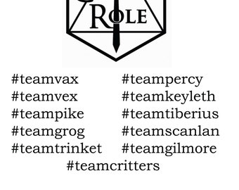 Critical Role Decals | Logo, Team, Phrase