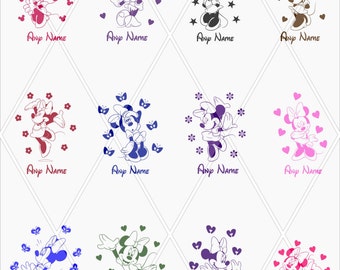 minnie mouse svg, svg files for cricut, silhouette designs, silhouette cameo files, minnie monogram svg, SV00002